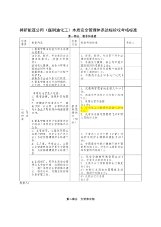 本质安全管理体系考核标准