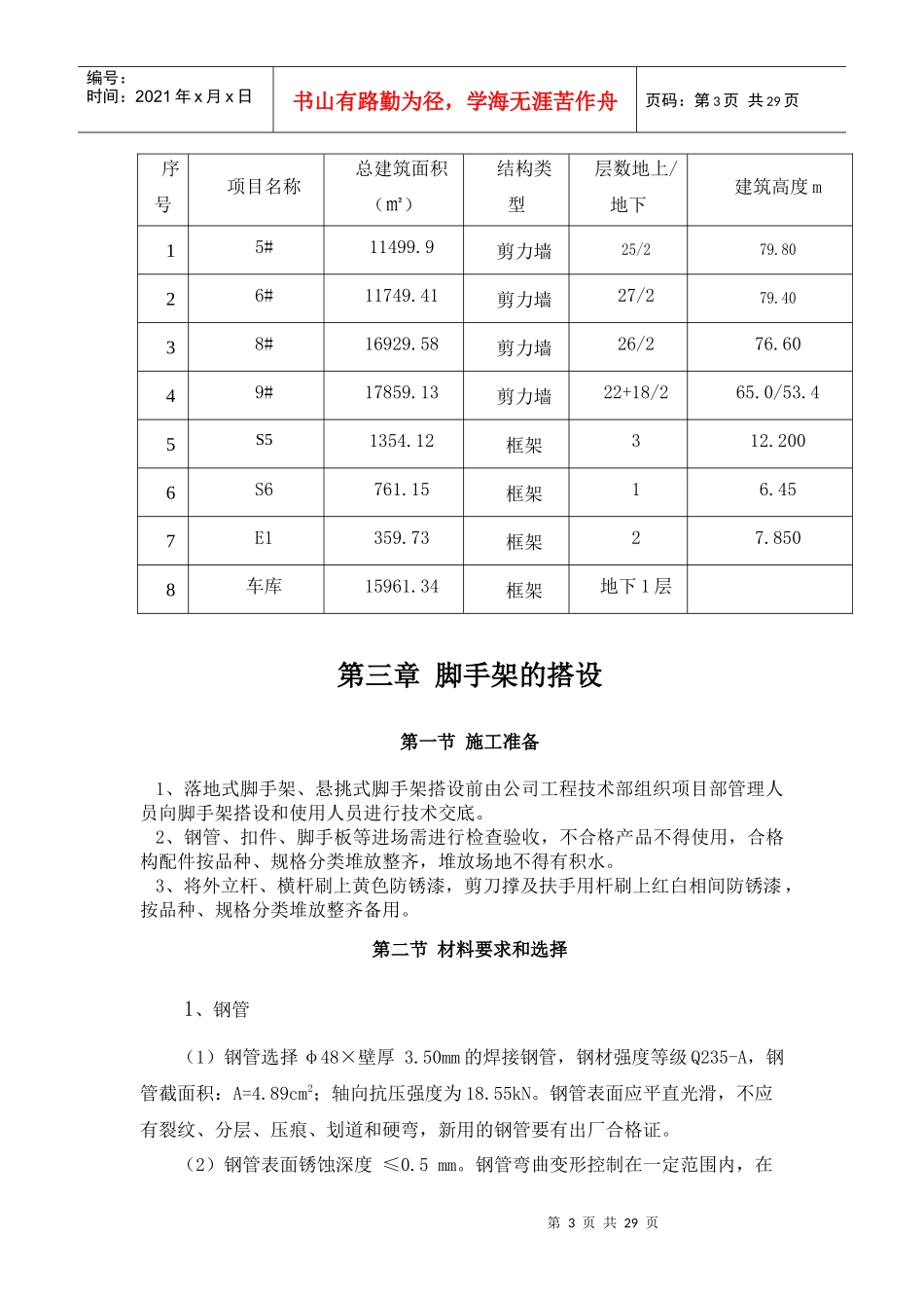某小区高层脚手架施工方案培训资料_第3页