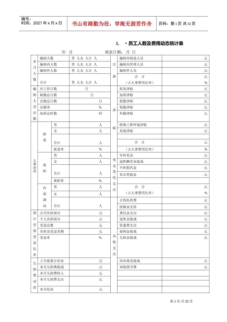 行政人事表格大全[1](DOC30页)_第1页