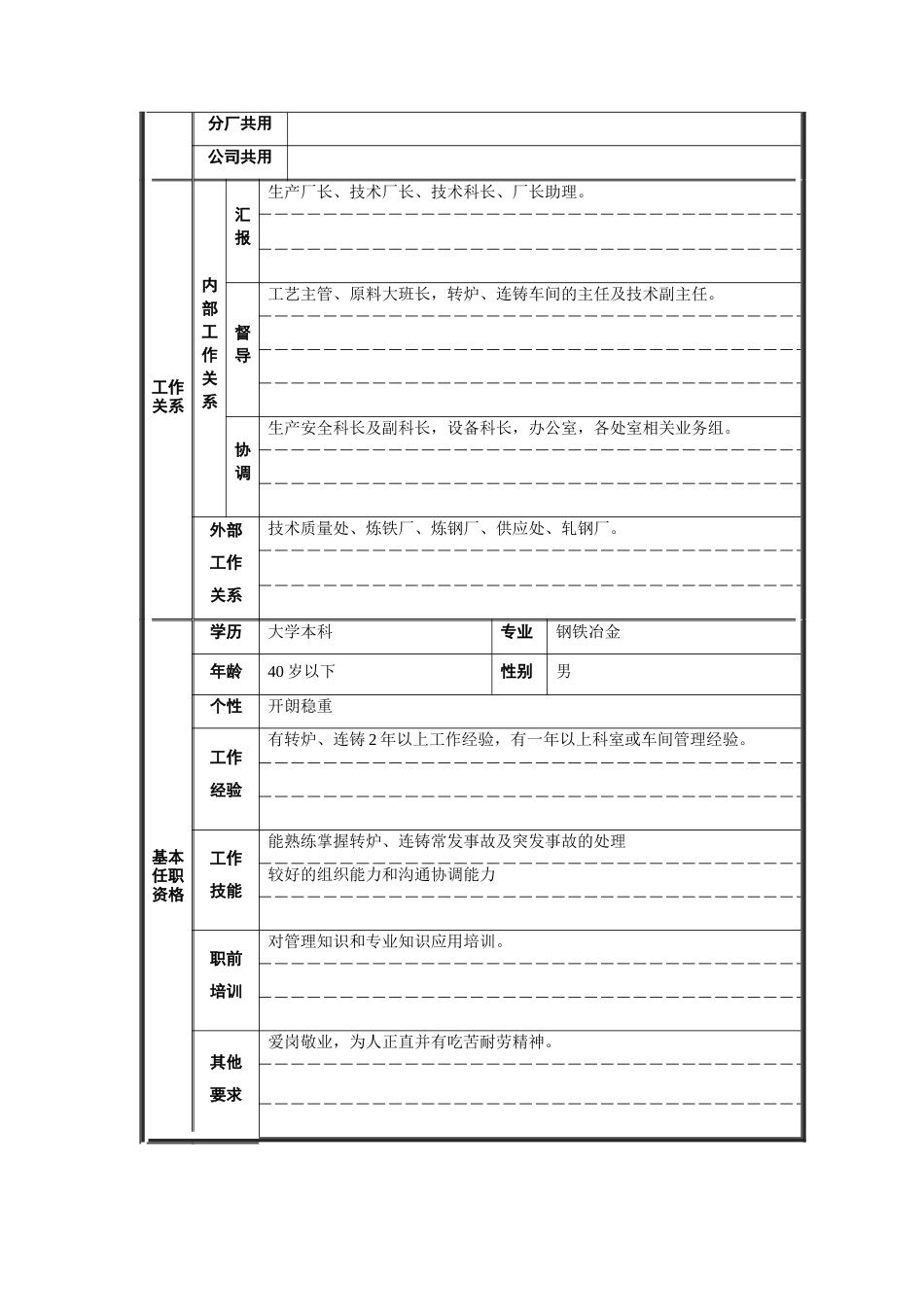 技术副科长职位说明书_第2页