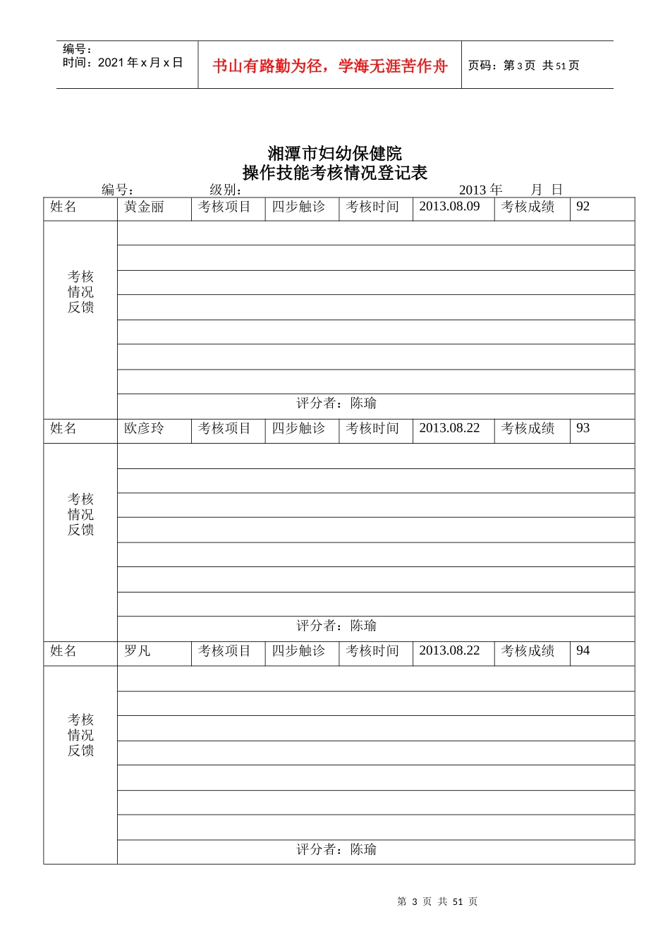操作技能考核情况登记表已修改_第3页