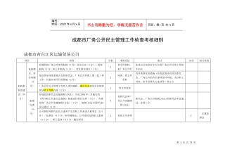 成都市厂务公开民主管理工作检查考核细则