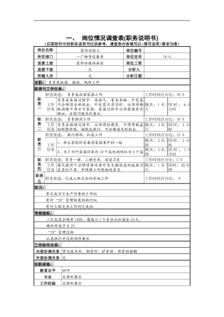 装卸分捡工岗位说明书