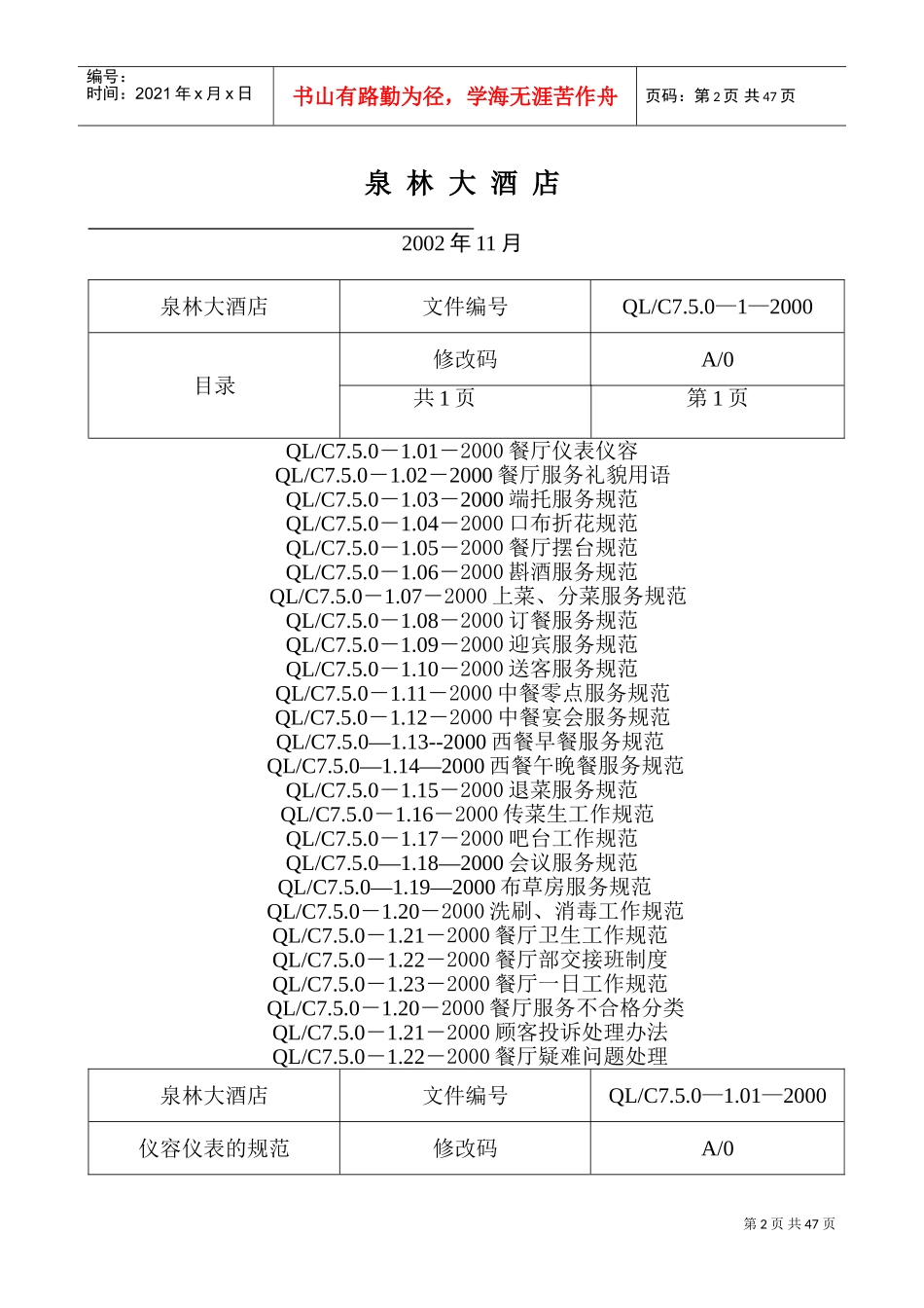 某某酒店餐厅部工作手册_第2页