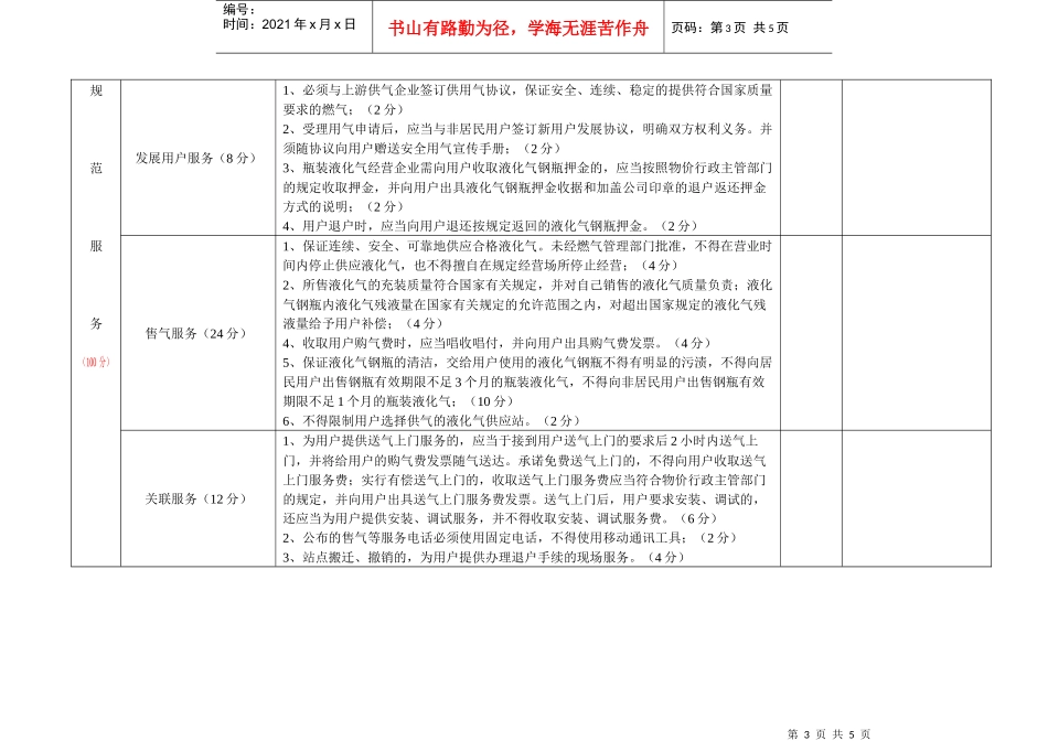 液化石油气供应站点考核测评表doc-液化石油气储配站检查_第3页