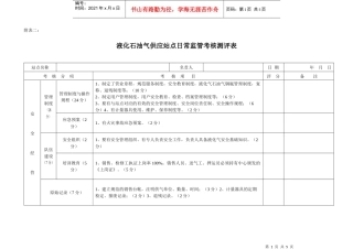 液化石油气供应站点考核测评表doc-液化石油气储配站检查