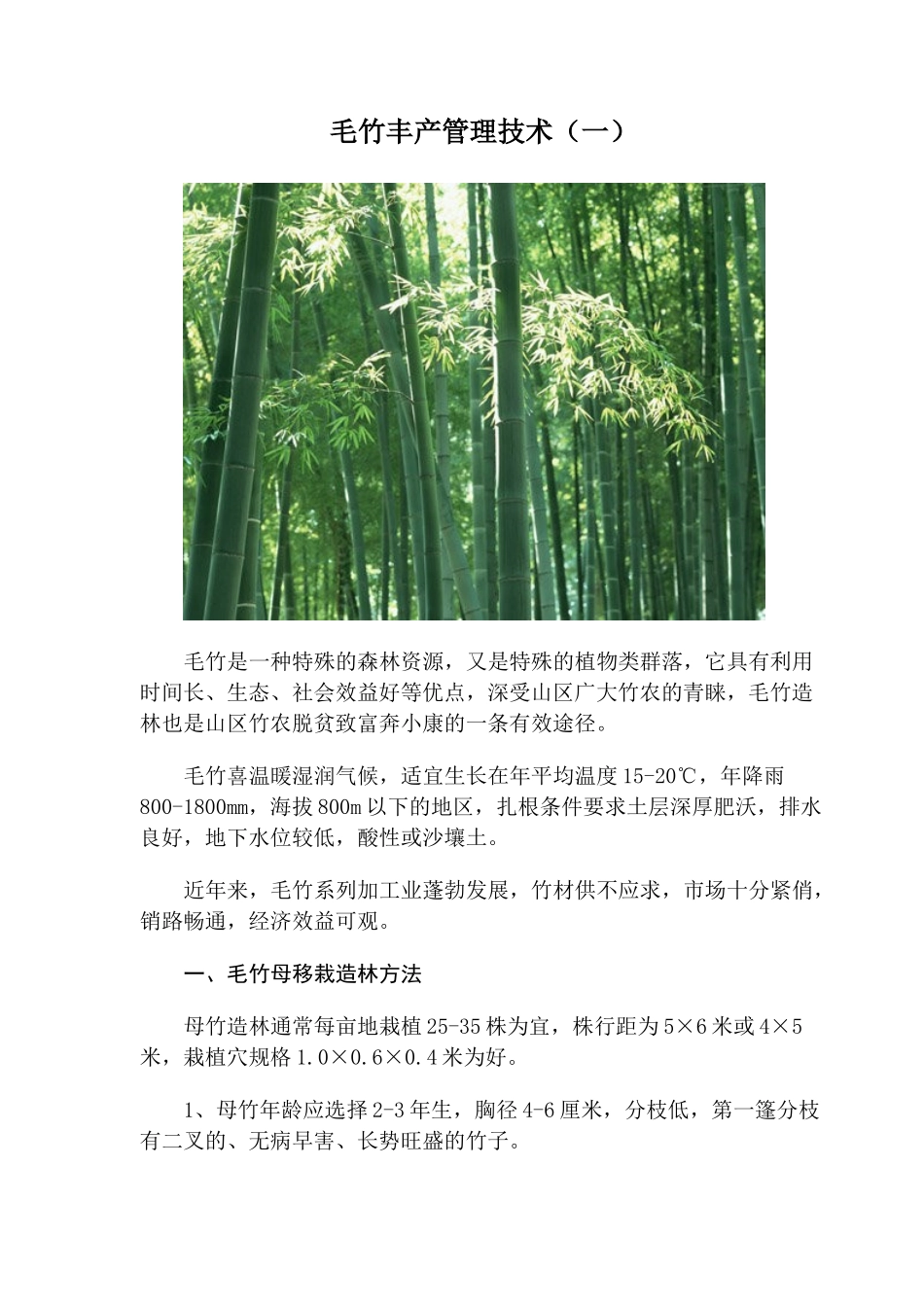 毛竹丰产管理技术培训教材(讲议)_第2页