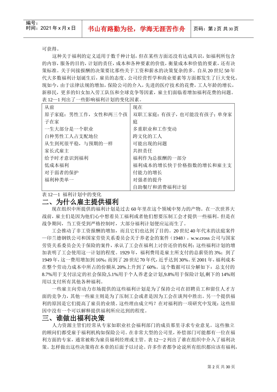 管理福利培训范本_第2页