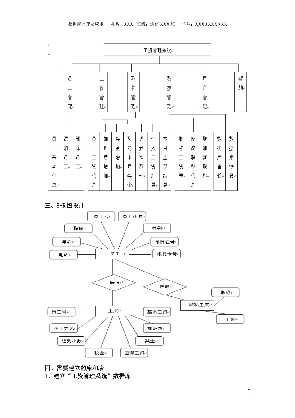 数据库原理及应用(工资管理系统”设计内容)_第2页