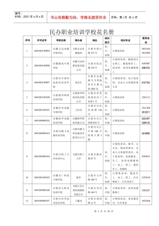 民办职业培训学校花名册