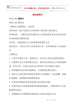 某公司近50个岗位的岗位说明书-confucius999