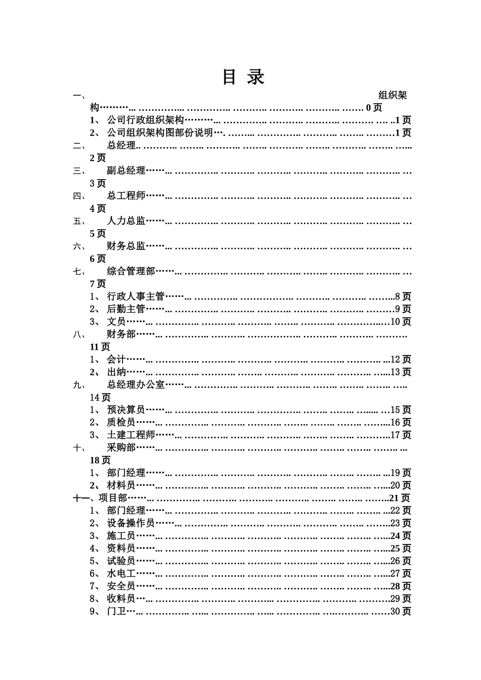 某建设工程公司部门职责及职位说明书_第2页
