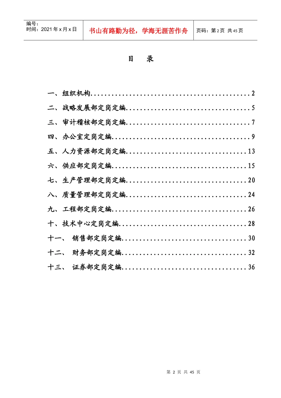 新华信-湖北金环职能部门定岗定编方案摘要版_第2页