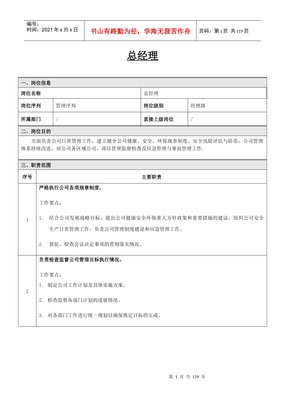 职能中心岗位说明书(_第1页