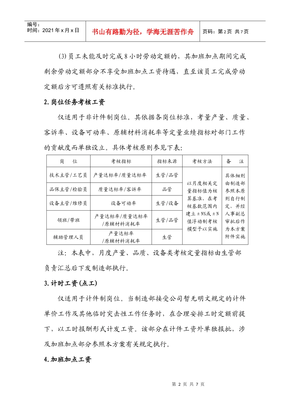 浅析工厂薪酬实施方案_第2页