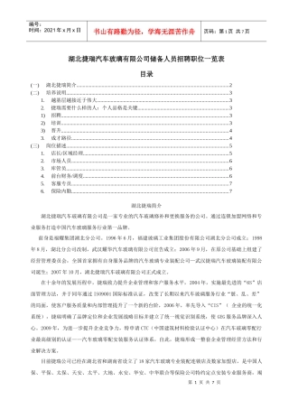 捷瑞汽车玻璃装配有限公司内部选拔专职库管员启示