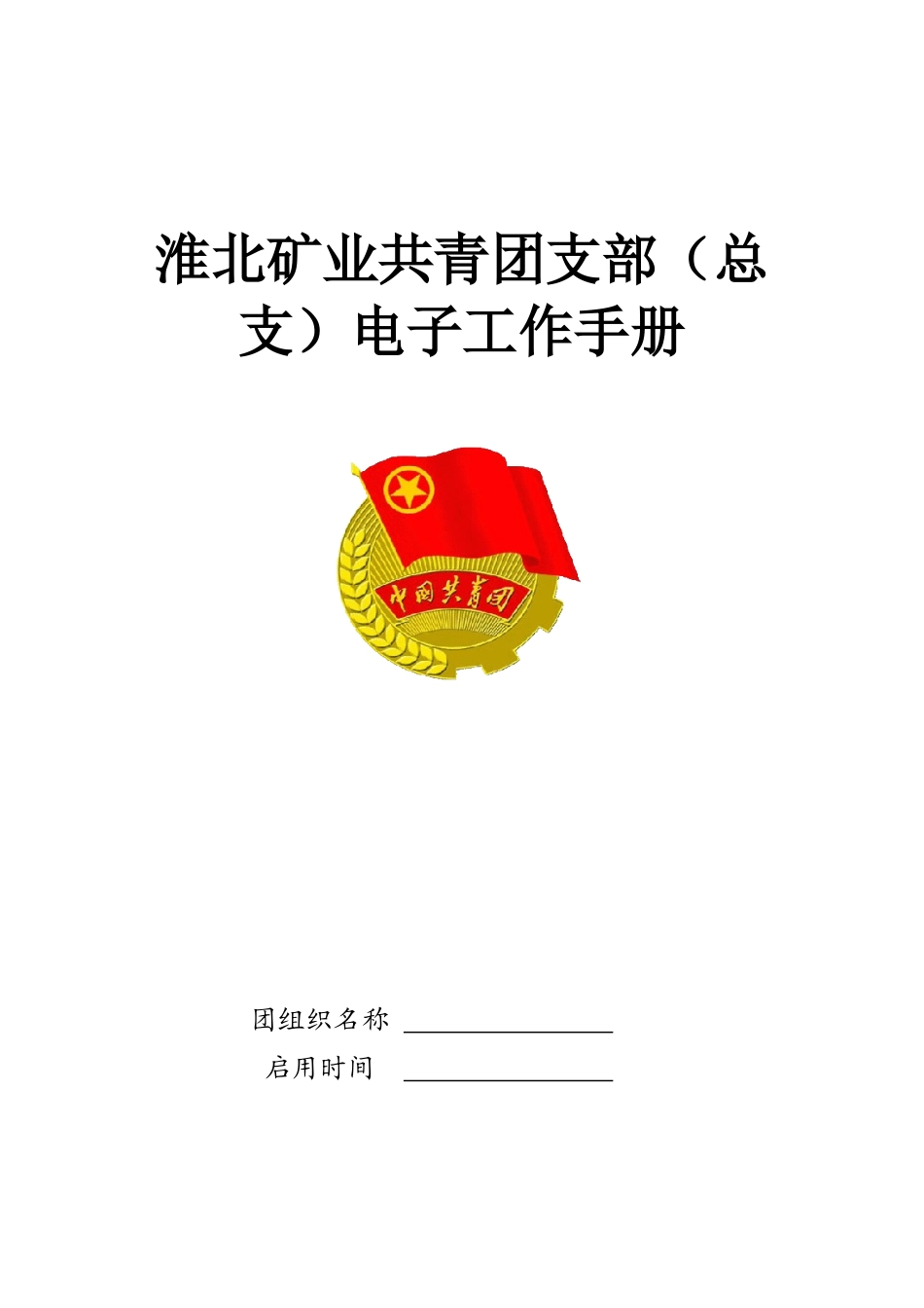 淮北矿业共青团支部(总支)电子工作手册_第1页