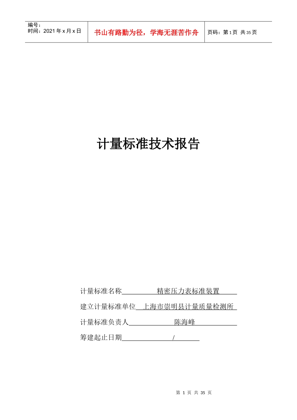 精密压力表技术报告_第1页