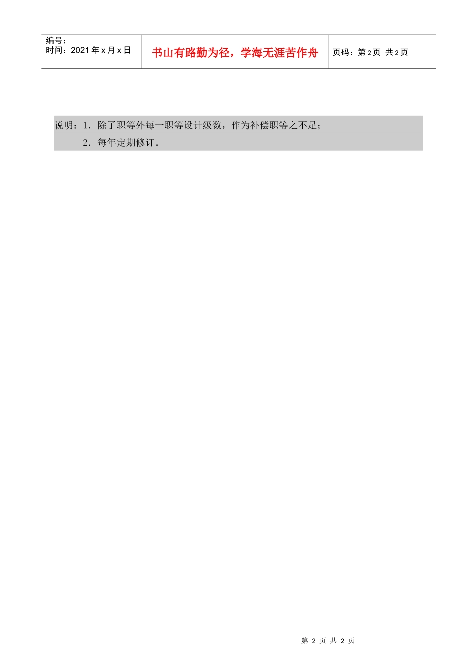 薪资级数表（范例）_第2页