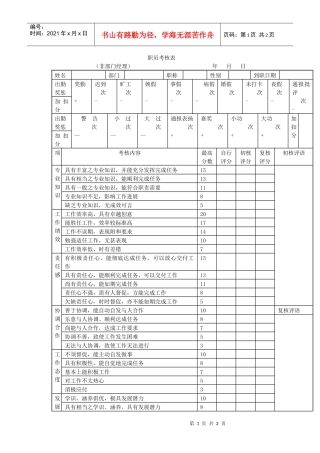 职员考核表-非部门经理