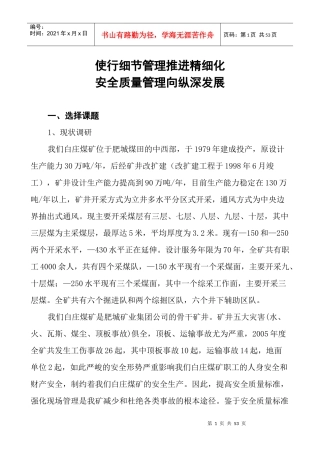 精确化安全质量考核标准1