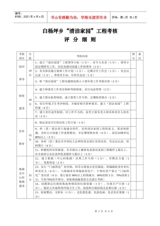 白杨坪乡“清洁家园”工程考核