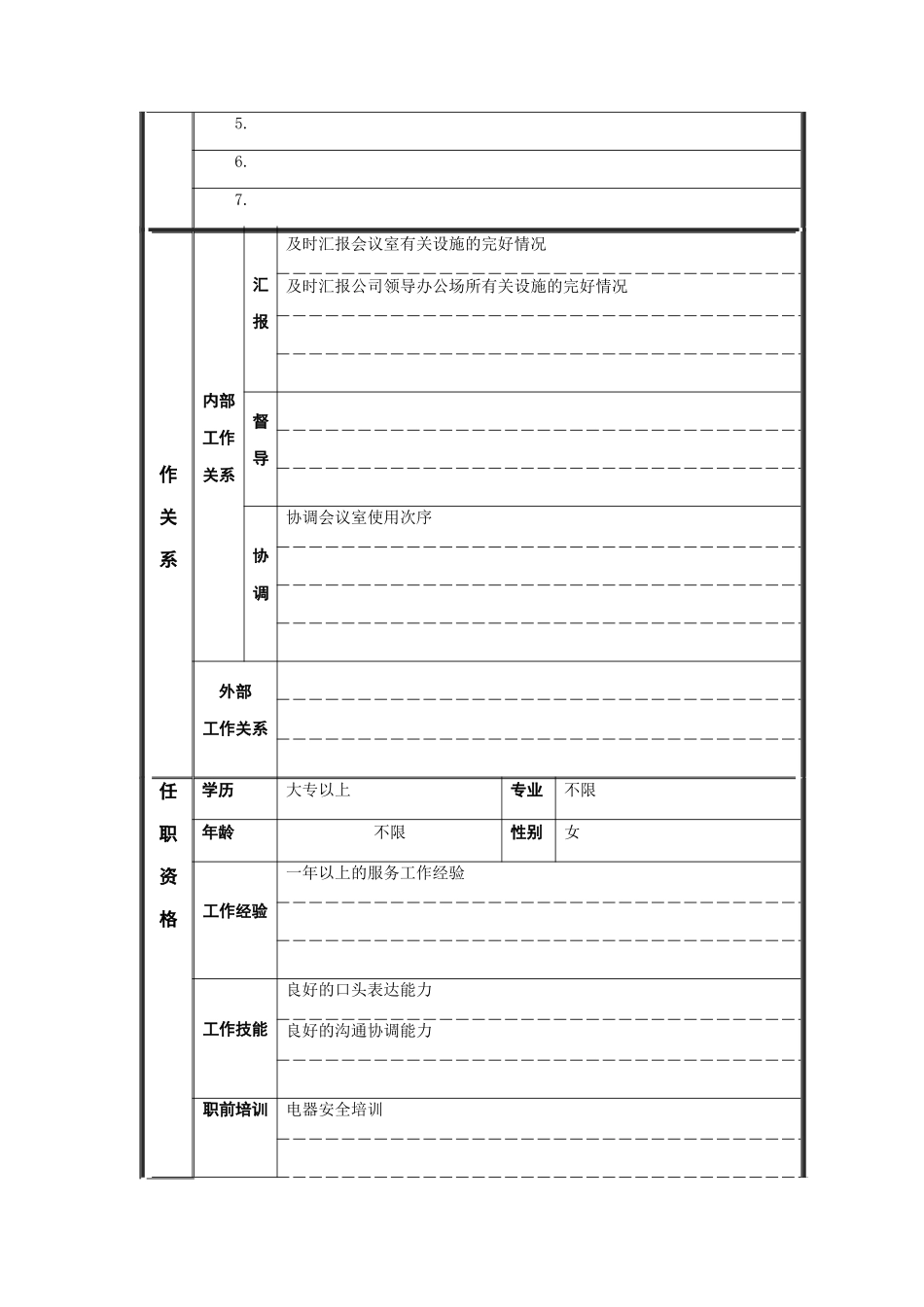 江动股份-公勤员职位说明书_第2页
