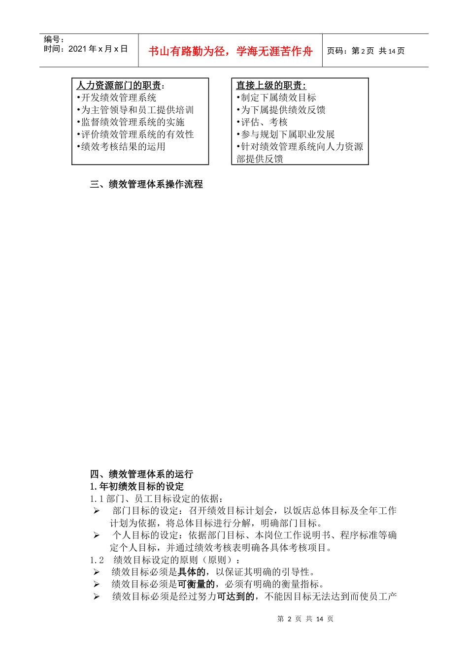 饭店员工绩效管理实施方案概述_第2页