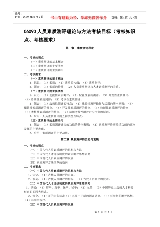 江苏自考人员素质测评大纲