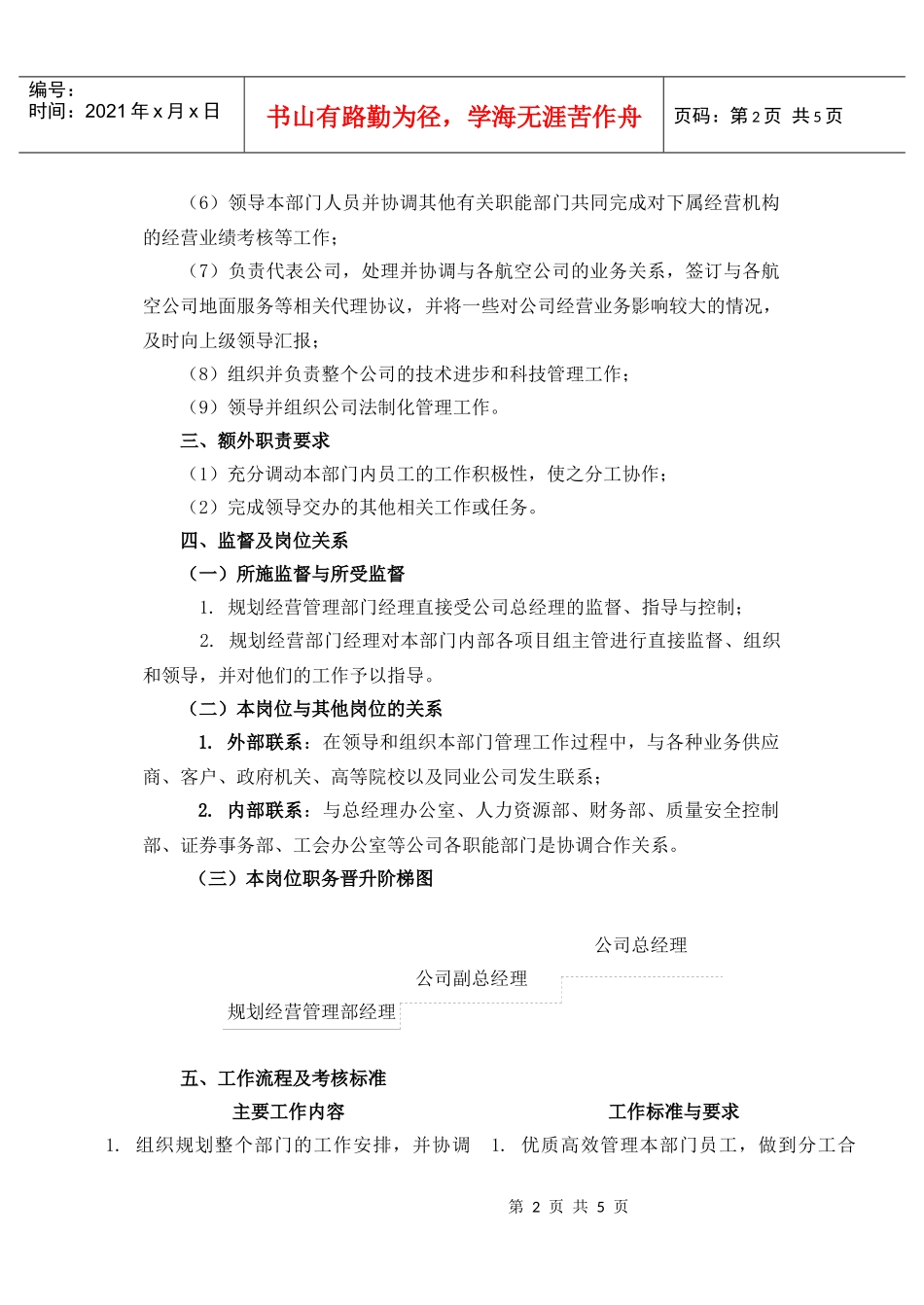 规划经营部经理岗位职责_第2页