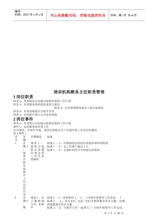 教务主任工作职责管理