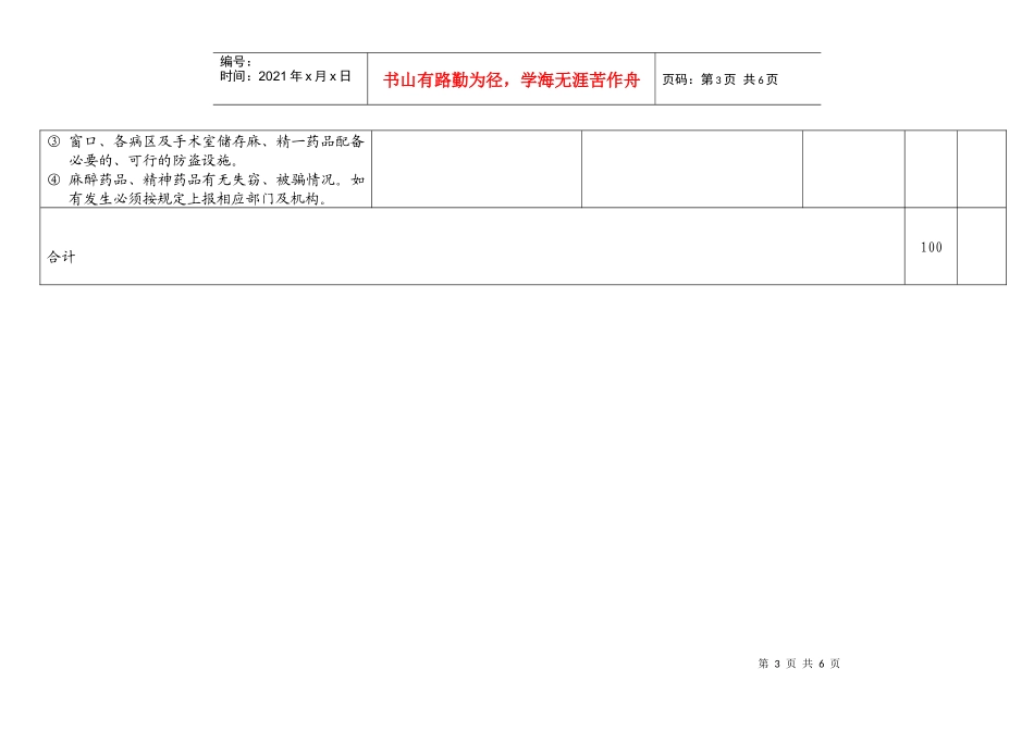浙江省医疗机构麻醉药品、精神药品检查考核表_第3页