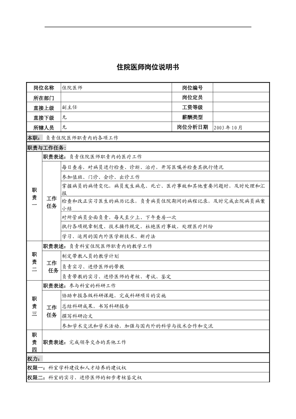 湖北新华医院住院医师岗位说明书_第1页