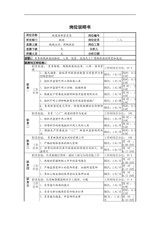 麻袋保管员岗位说明书