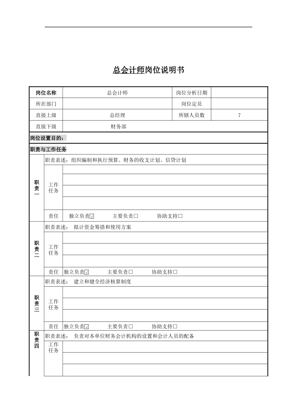 管理层岗位说明书_第1页