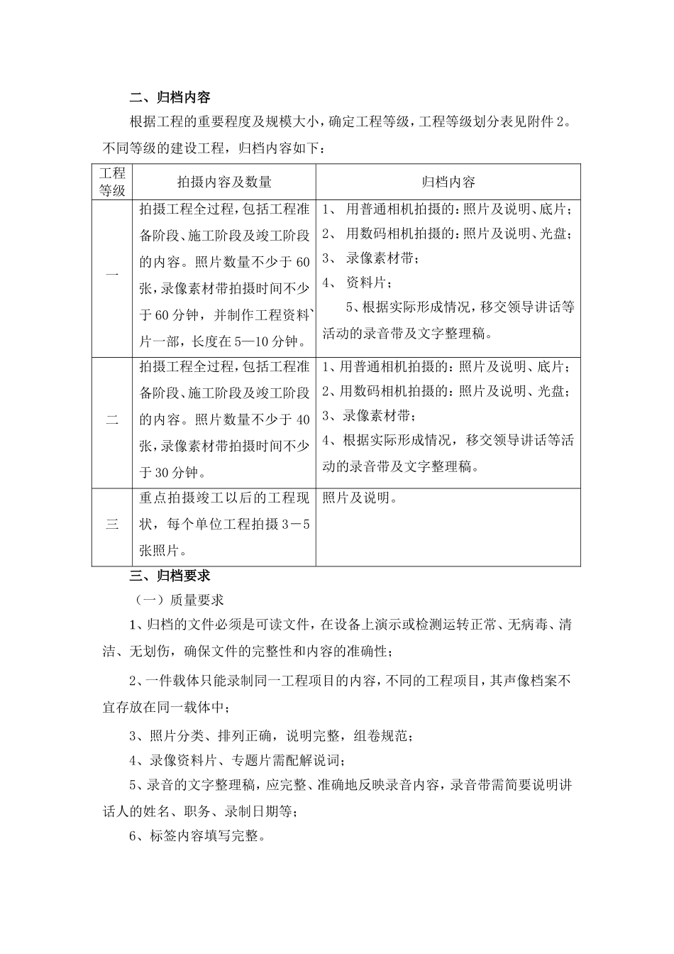 杭州市建设工程声像档案归档整理管理规定_第2页