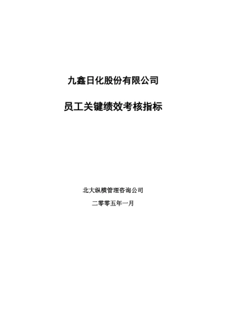某公司员工关键绩效考核指标