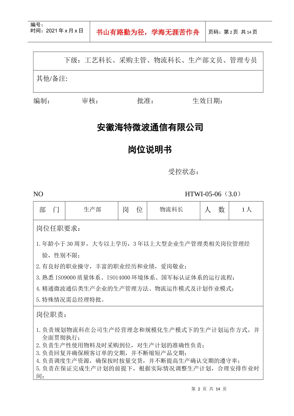 生产部岗位职责_第2页