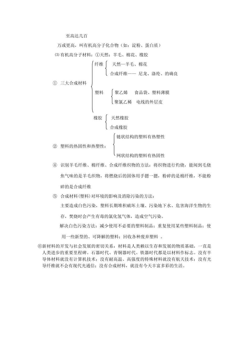 广东省东莞石龙三中九年级化学 考点梳理 第十二单元《化学与生活》教案 人教新课标版_第3页