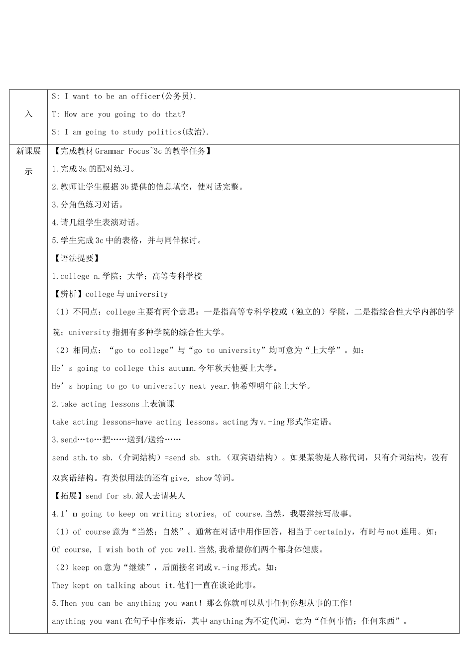 八年级英语上册 Unit 6 I'm going to study computer science Section A 第2课时导学案 （新版）人教新目标版-（新版）人教新目标版初中八年级上册英语学案_第2页