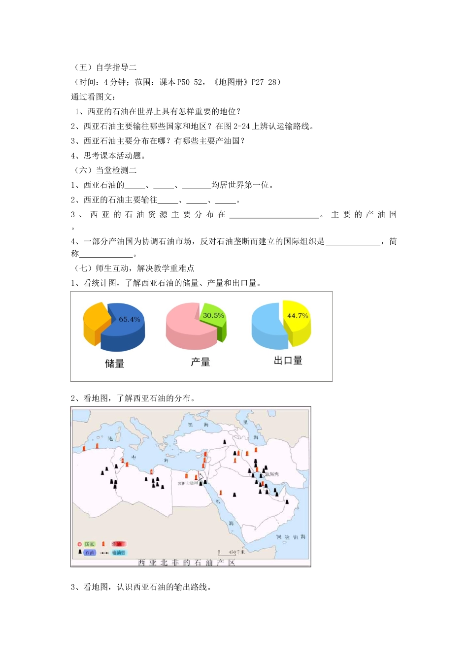 广东省汕头市龙湖实验中学七年级地理下册 2.3《西亚》教案二 湘教版_第2页