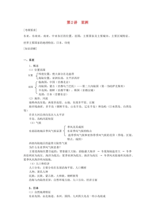 河北省保定三中七年级地理 第2讲 亚洲教案