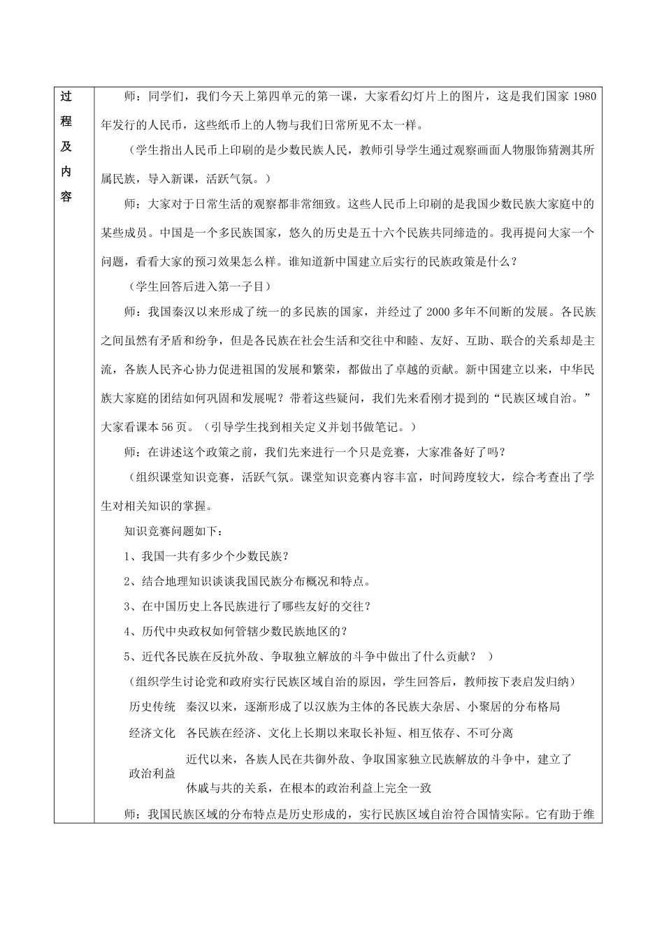 八年级历史下册 第11课 民族团结教案1 新人教版_第2页