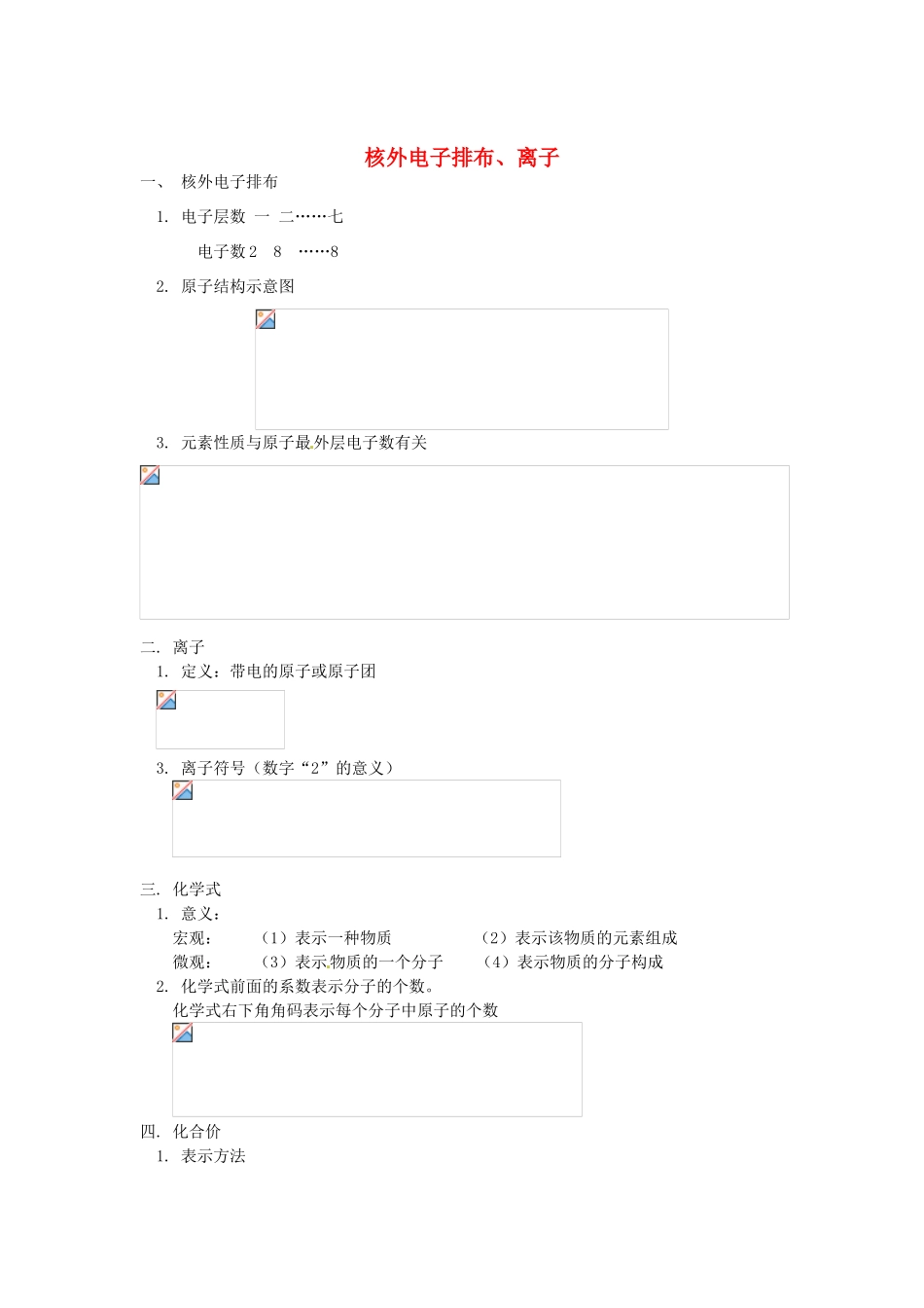 湖南省醴陵市青云学校九年级化学上册 8 核外电子排布、离子辅导教学案 新人教版_第1页