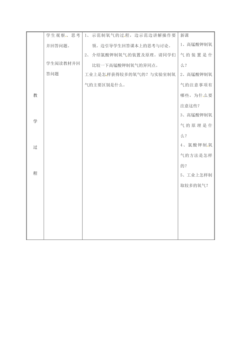 湖南省益阳市资阳区迎丰桥镇九年级化学上册 第3章 维持生命之气—氧气 3.2 制取氧气 氧气的实验室制法（第2课时）教案 （新版）粤教版-（新版）粤教版初中九年级上册化学教案_第3页