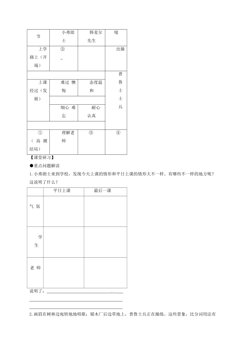 黑龙江省哈尔滨市双城区七年级语文下册 第6课《最后一课》学案 新人教版-新人教版初中七年级下册语文学案_第2页