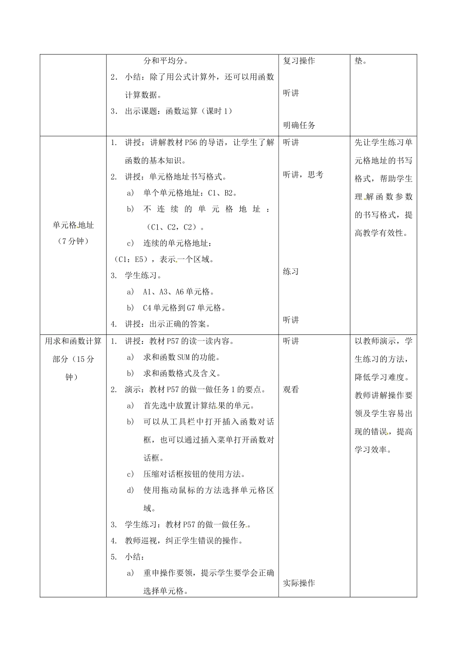 福建省福州十五中七年级信息技术 2.4.1《函数运算》教案 闽教版_第2页