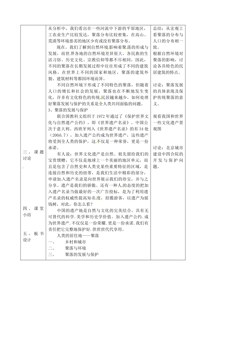吉林省长春市第一零四中学七年级地理上册 人类的居住地—聚落聚落教案 新人教版_第2页