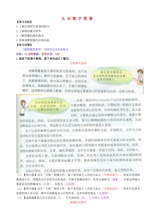 八年级信息技术上册 第3课 认识数字图像指导教学书-人教版初中八年级上册信息技术教学案