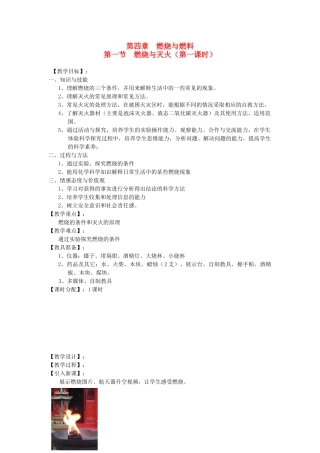 贵州省遵义市九年级化学 4.1《燃烧与燃料》教案 沪教版
